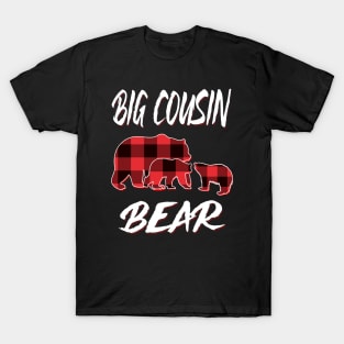 Big Cousin Bear Red Plaid Christmas Pajama Matching Family Gift T-Shirt